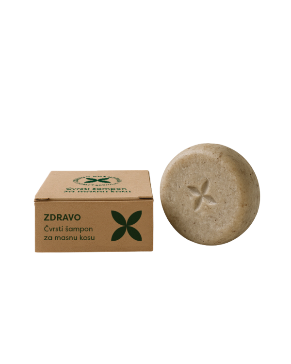 Zdravo čvrsti čvrsti šampon za masnu kosu prirodni eko ekološki bez sulfata