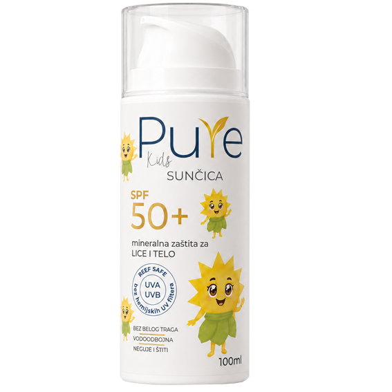 Pure sunčica kids - SPF 50+ za decu 100ml prirodna krema za zaštitu dečije kože od sunca