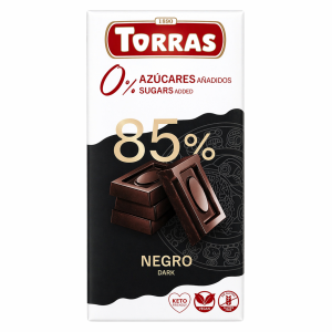 Tamna čokolada 85% 75g Torras bez dodatog šećera bez GMO sastojaka i sa niskim sadržajem ugljenih hidrata za dijabetičare