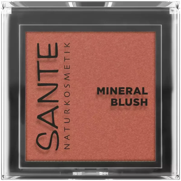 Sante mineralno rumenilo 02 Peach prirodno vegan podloga puder jagodice