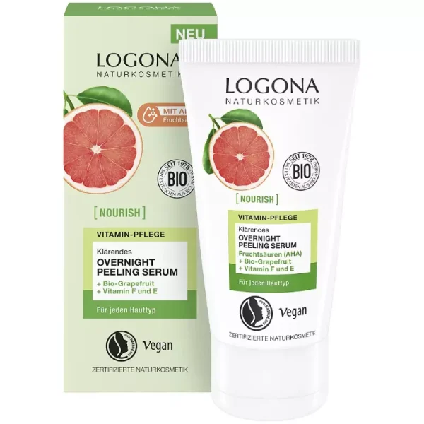 Logona pročišćavajući overnight piling serum 50ml prirodni organski AHA avokado