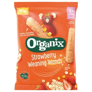 Organix 6m+ organski flips jagoda pečeni ekstrudirani kukuruzni i ovseni flips Bez dodatih šećera 6 meseci