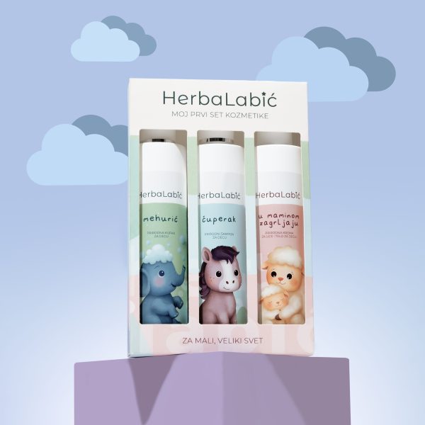HerbaLabić – moj prvi set kozmetike ne sadrže sulfate silikone parabene prirodna kupka za decu šampon krema